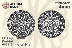 Swarovski Pavé Ball (86001) 4mm - CE Light Green / Peridot