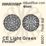 施華洛世奇 Pavé Ball (86001) 4mm - CE Light Green / Peridot
