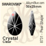 Swarovski STRASS Pear Shape (8731) 50x29mm - Clear Crystal