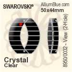 施华洛世奇 STRASS View / 2-hole (8950/0032) 50x44mm - Clear Crystal