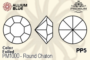 PREMIUM CRYSTAL Round Chaton PP5 Black Diamond F