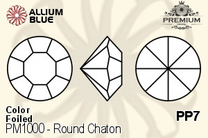 PREMIUM CRYSTAL Round Chaton PP7 Black Diamond F