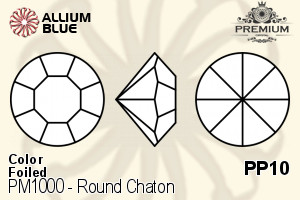 PREMIUM CRYSTAL Round Chaton PP10 Light Siam F