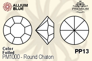PREMIUM CRYSTAL Round Chaton PP13 Light Sapphire F