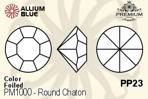 PREMIUM CRYSTAL Round Chaton PP23 Tanzanite F