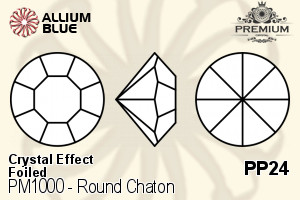 PREMIUM Round Chaton (PM1000) PP24 - Crystal Effect With Foiling