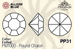 PREMIUM CRYSTAL Round Chaton PP31 Light Sapphire F