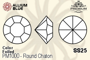 PREMIUM CRYSTAL Round Chaton SS25 Sapphire F