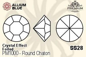 PREMIUM Round Chaton (PM1000) SS28 - Crystal Effect With Foiling