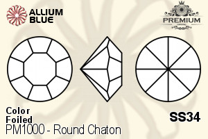 PREMIUM CRYSTAL Round Chaton SS34 Tanzanite F