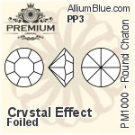 PREMIUM Round Chaton (PM1000) PP3 - Crystal Effect With Foiling