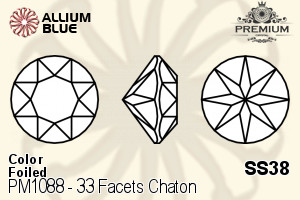 PREMIUM CRYSTAL 33 Facets Chaton SS38 Aqua F
