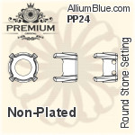 PREMIUM Round Stone Setting (PM1100/S), With 1 Loop, PP24 (3.0 - 3.2mm), Unplated Brass