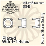 PREMIUM Octagon Setting (PM4610/S), With Sew-on Holes, 12x10mm, Plated Brass