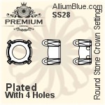 Swarovski Xilion Oval Settings (4128/S) 6x4mm - Plated
