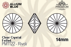 PREMIUM Rivoli (PM1122) 14mm - Clear Crystal With Foiling