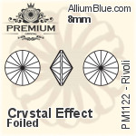 PREMIUM Rivoli (PM1122) 8mm - Crystal Effect With Foiling