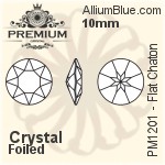 PREMIUM Flat Chaton (PM1201) 10mm - Clear Crystal With Foiling