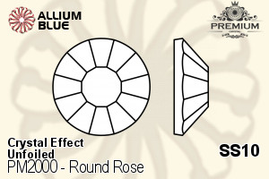 PREMIUM CRYSTAL Round Rose Flat Back SS10 Crystal Electric Violet