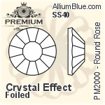 PREMIUM Round Rose Flat Back (PM2000) SS6 - Color With Foiling
