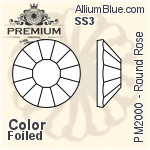 PREMIUM Round Rose Flat Back (PM2000) SS6 - Color With Foiling