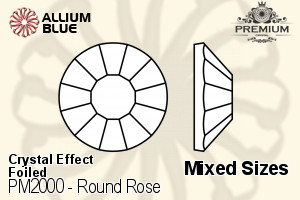 PREMIUM CRYSTAL Round Rose Flat Back Mixed Sizes Crystal Iridescent Purple F