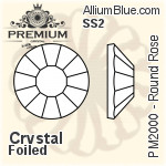 施華洛世奇XILION施亮Rose 進化版 平底石 (2058) SS6 - 透明白色 白金水銀底