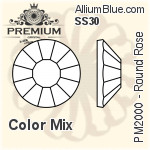 プレミアム ラウンド Rose Flat Back (PM2000) SS12 - カラー Mix