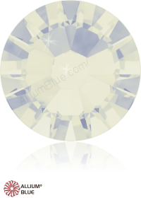 PREMIUM CRYSTAL Round Rose Flat Back SS16 White Opal F