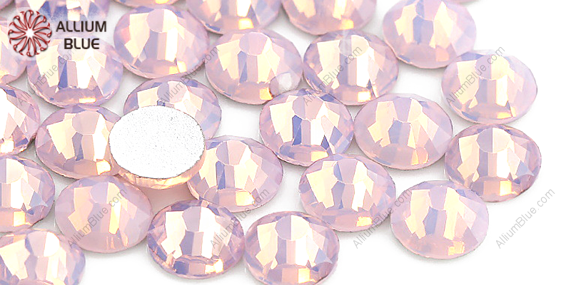 PREMIUM CRYSTAL Round Rose Flat Back SS3 Rose Water Opal F