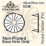 PREMIUM Round Flatback Pin-Through Setting (PM2001/S), Pin Through, SS24 (5.4mm), Plated Brass