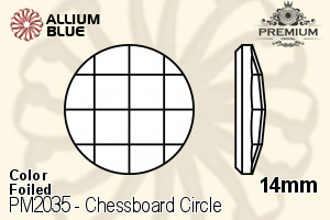 PREMIUM CRYSTAL Chessboard Circle Flat Back 14mm Black Diamond F