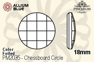 PREMIUM CRYSTAL Chessboard Circle Flat Back 18mm Light Siam F