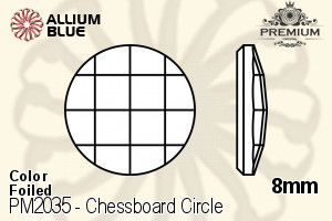 PREMIUM CRYSTAL Chessboard Circle Flat Back 8mm Peridot F