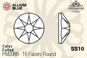 PREMIUM CRYSTAL 16 Facets Round Flat Back SS10 Emerald F
