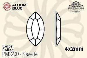 PREMIUM CRYSTAL Navette Flat Back 4x2mm Peridot F