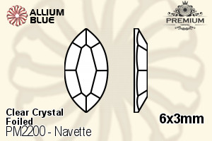 PREMIUM CRYSTAL Navette Flat Back 6x3mm Crystal F
