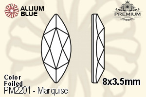 PREMIUM CRYSTAL Marquise Flat Back 8x3.5mm Black Diamond F