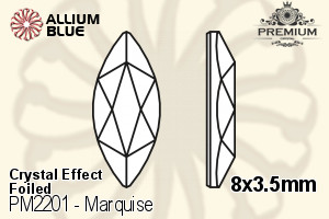 PREMIUM Marquise Flat Back (PM2201) 8x3.5mm - Crystal Effect With Foiling
