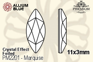 PREMIUM CRYSTAL Marquise Flat Back 11x3mm Crystal Aurore Boreale F