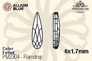 PREMIUM CRYSTAL Raindrop Flat Back 6x1.7mm Amethyst F