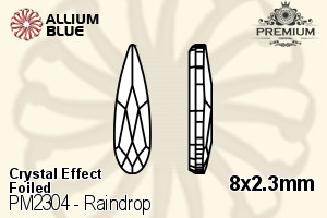 PREMIUM CRYSTAL Raindrop Flat Back 8x2.3mm Crystal Champagne F