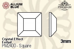 PREMIUM CRYSTAL Square Flat Back 3mm Crystal Moonlight F