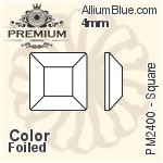 PREMIUM Square Flat Back (PM2400) 4mm - Color With Foiling