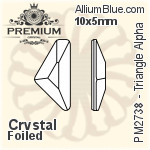 PREMIUM Triangle Alpha Flat Back (PM2738) 10x5mm - Clear Crystal With Foiling