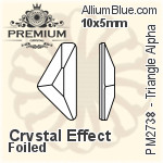 PREMIUM Triangle Alpha Flat Back (PM2738) 10x5mm - Crystal Effect With Foiling