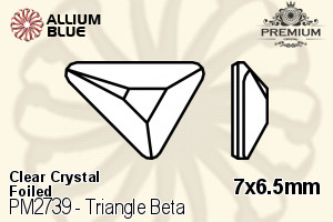 PREMIUM Triangle Beta Flat Back (PM2739) 7x6.5mm - Clear Crystal With Foiling