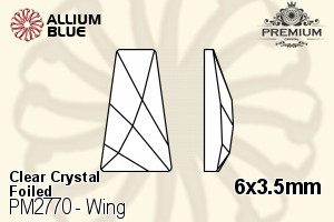 PREMIUM CRYSTAL Wing Flat Back 6x3.5mm Crystal F