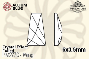 プレミアム Wing Flat Back (PM2770) 6x3.5mm - クリスタル エフェクト 裏面フォイル
