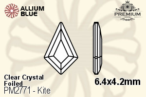 PREMIUM Kite Flat Back (PM2771) 6.4x4.2mm - Clear Crystal With Foiling